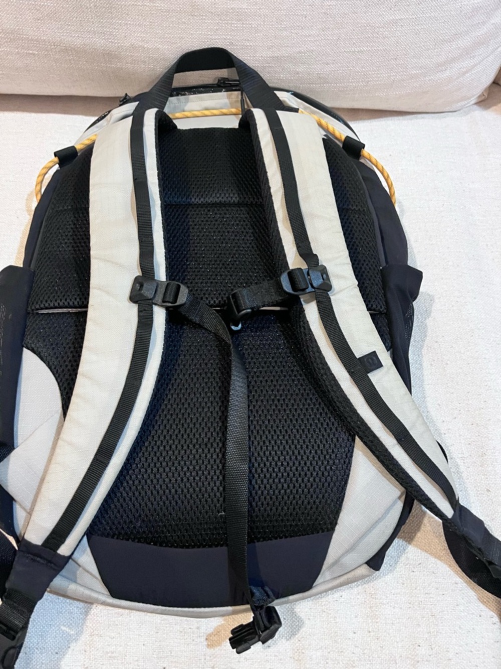 lululemon athletica Black and Light Gray Men's Backpack with Yellow Accents
